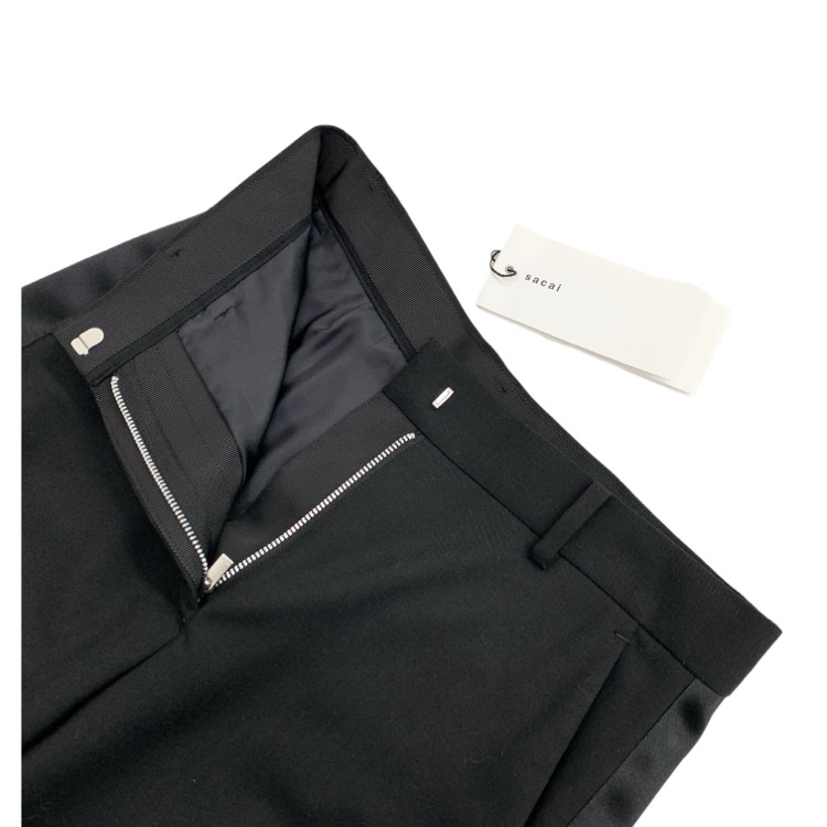 sacai サカイ Suiting Pants サイドラインスーチングスラックス パンツ ブラック 1 22-05905