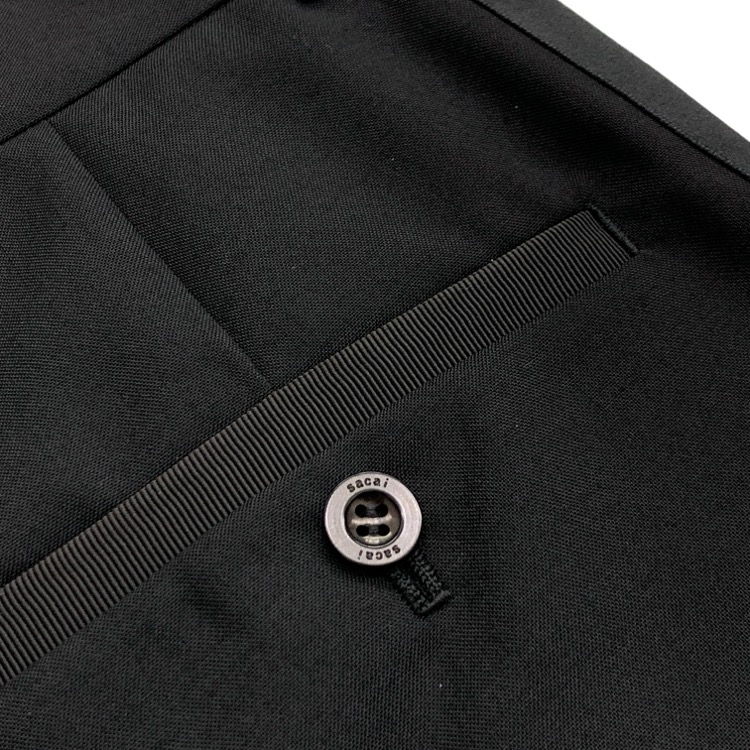 sacai サカイ Suiting Pants サイドラインスーチングスラックス パンツ ブラック 1 22-05905