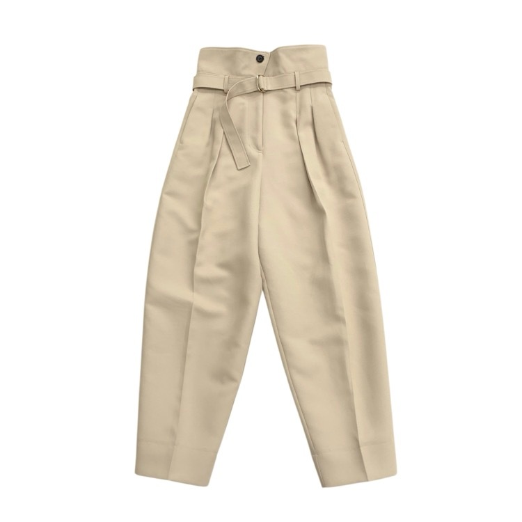 deres デレス Gianna First step pants ハイウエスセンタープレスパンツ ベージュ 2 DER23SS-PT-001