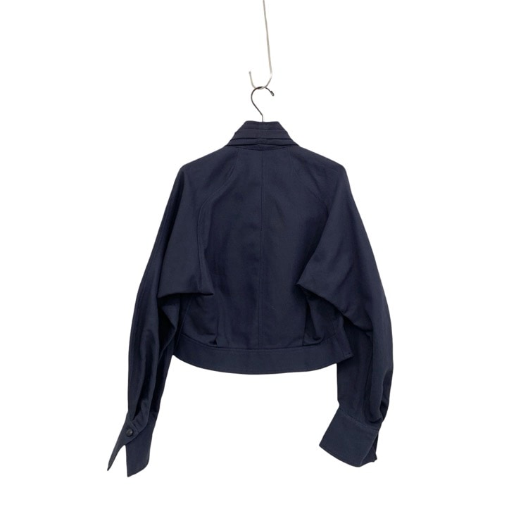 未使用品 Mame Kurogouchi マメクロゴウチ Cotton Linen Twill Short Jacket コットンリネンツイルショートジャケット ネイビー 2 MM23PS-JK711