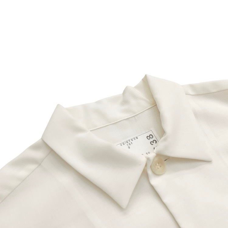 sacai サカイ Short-sleeved shirt プリーツ ブラウス オフホワイト 2 25-07638