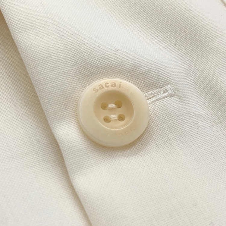 sacai サカイ Short-sleeved shirt プリーツ ブラウス オフホワイト 2 25-07638