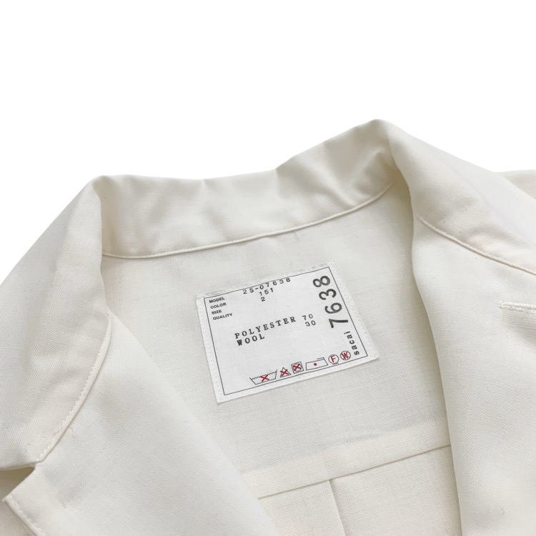 sacai サカイ Short-sleeved shirt プリーツ ブラウス オフホワイト 2 25-07638