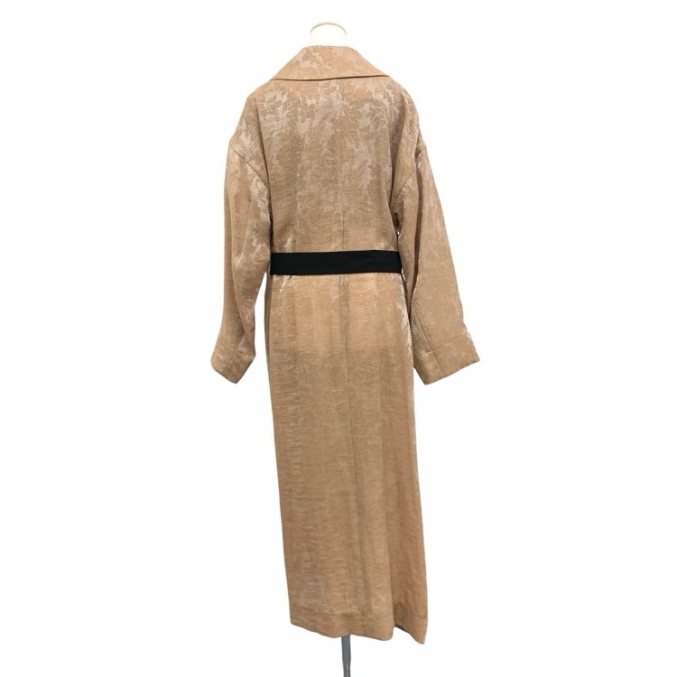 Mame Kurogouchi マメクロゴウチ Sparkling Slub Jaquard Coat ジャガードガウンコート ブラウン 1 MM19SS-CO030