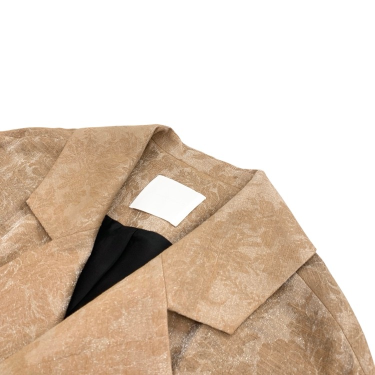 Mame Kurogouchi マメクロゴウチ Sparkling Slub Jaquard Coat ジャガードガウンコート ブラウン 1 MM19SS-CO030