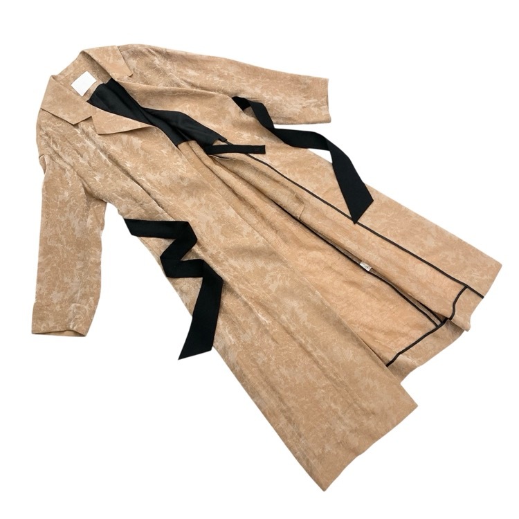 Mame Kurogouchi マメクロゴウチ Sparkling Slub Jaquard Coat ジャガードガウンコート ブラウン 1 MM19SS-CO030