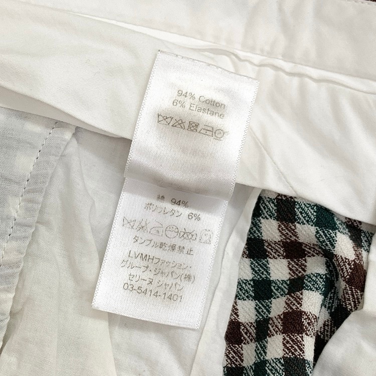 CELINE セリーヌ チェックフレアパンツ グリーン×ブラウン 34