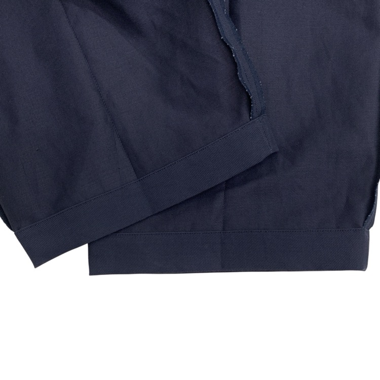 Mame Kurogouchi マメクロゴウチ Cotton Linen Twill Wide Trousers ハイウエストテーパードワイドパンツ ネイビー 2 MM23PS-PT712