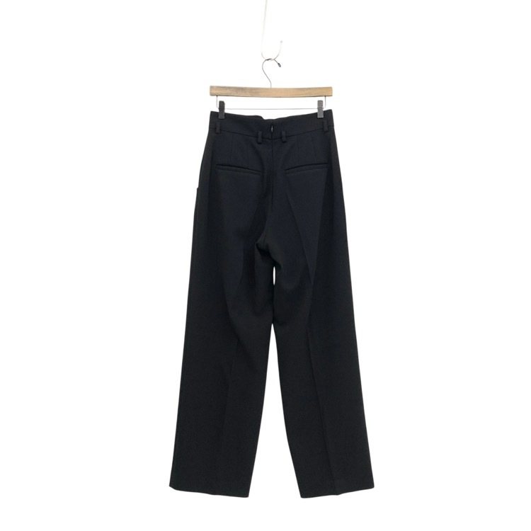 Mame Kurogouchi マメクロゴウチ Acetate Polyester High Waisted Trousers センタープレス パンツ ブラック 3 MM25FW-PT117