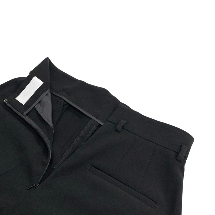 Mame Kurogouchi マメクロゴウチ Acetate Polyester High Waisted Trousers センタープレス パンツ ブラック 3 MM25FW-PT117