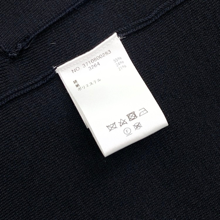 ebure エブール Cotton Silk knit Jacket シルクニットジャケット ネイビー 3710800283