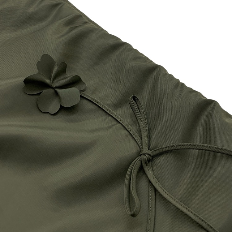 2026SS Mame Kurogouchi マメクロゴウチ Nylon Twill 3D Embroidery Mods Coat チューリップ刺繍ナイロンモッズコート カーキ 2 MM26SS-CO053