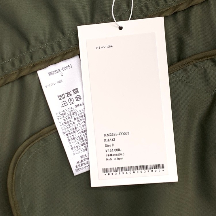 2026SS Mame Kurogouchi マメクロゴウチ Nylon Twill 3D Embroidery Mods Coat チューリップ刺繍ナイロンモッズコート カーキ 2 MM26SS-CO053