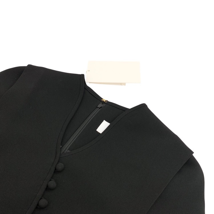 Mame Kurogouchi マメクロゴウチ Triacetate Georgette V-Neck Dress ワンピース ブラック 3 MM25FW-DR108