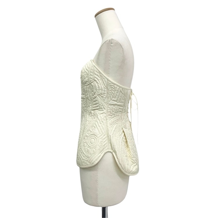 Mame Kurogouchi マメクロゴウチ Floral Quilted Silk Bustier シルク