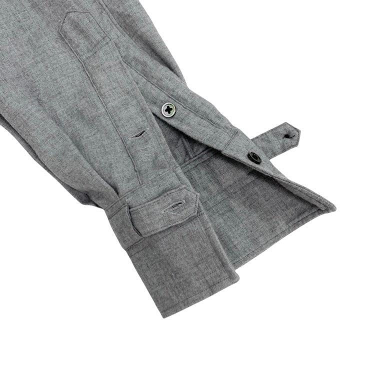 JUN MIKAMI ジュンミカミ オープンカラー ウールシャツブラウス グレー 22AW-4-H