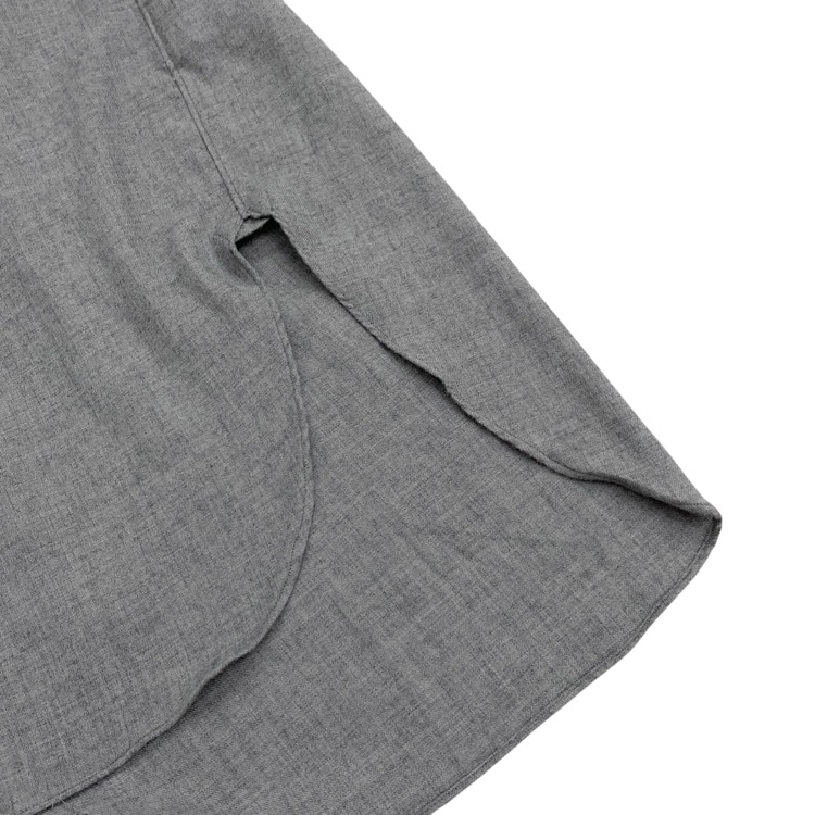 JUN MIKAMI ジュンミカミ オープンカラー ウールシャツブラウス グレー 22AW-4-H