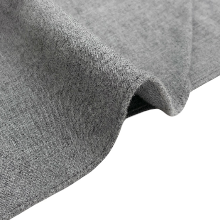 JUN MIKAMI ジュンミカミ オープンカラー ウールシャツブラウス グレー 22AW-4-H