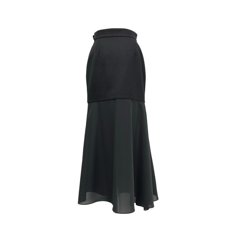 THE RERACS ザ リラクス フロントボタンスカート ブラック 36 24FW-RESK-169L-J