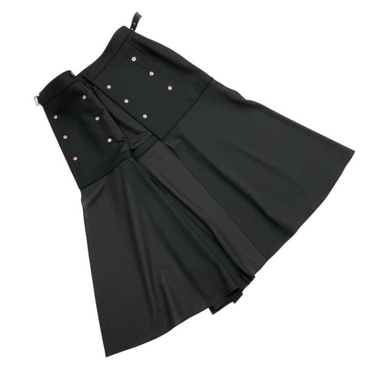 THE RERACS ザ リラクス フロントボタンスカート ブラック 36 24FW-RESK-169L-J