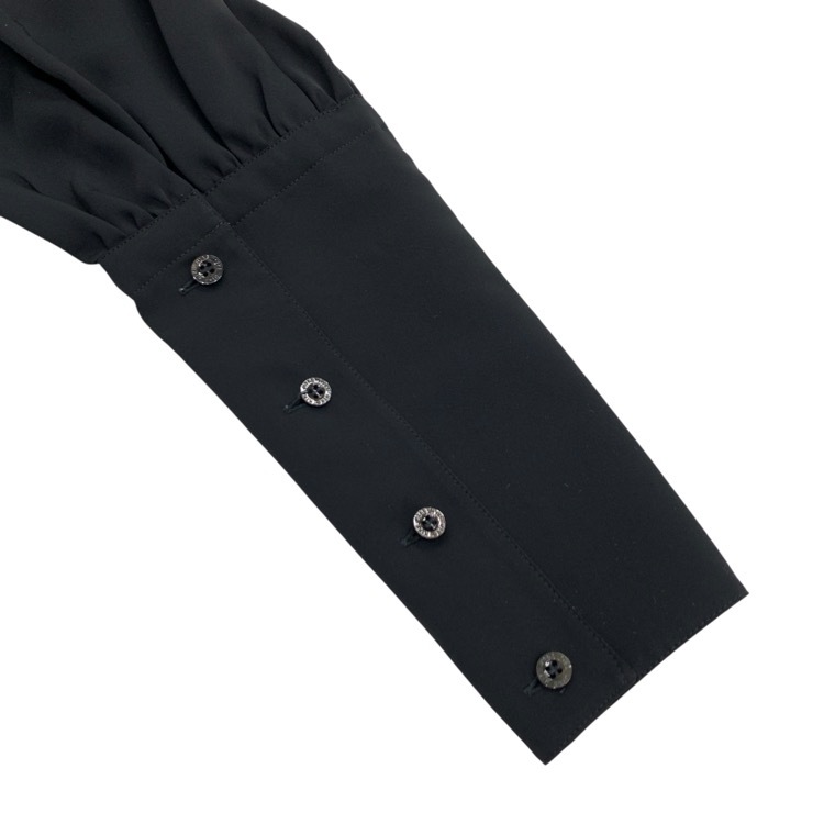 HYKE ハイク TWIST SATIN BALLOON SLEEVE DRESS バルーンスリーブドレス ワンピース ブラック 1 222-16139