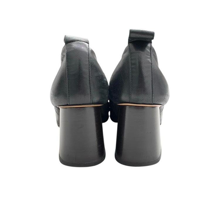 CELINE セリーヌ ソフトバレリーナ ナッパ ルクス フィービー期チャンキーヒールパンプス ブラック 37.5 319013ABSC.38NO.37.5