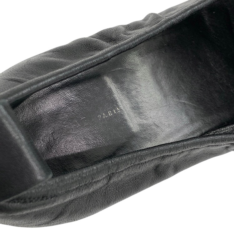 CELINE セリーヌ ソフトバレリーナ ナッパ ルクス フィービー期チャンキーヒールパンプス ブラック 37.5 319013ABSC.38NO.37.5
