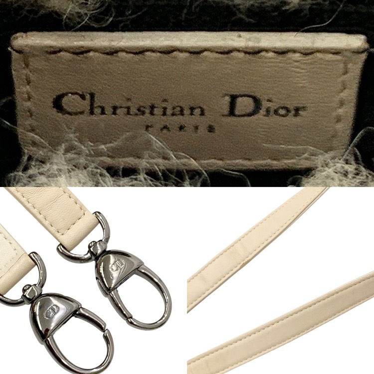 Dior ディオール ミニ レディディオール ショルダーストラップ付 ウール ブラウン