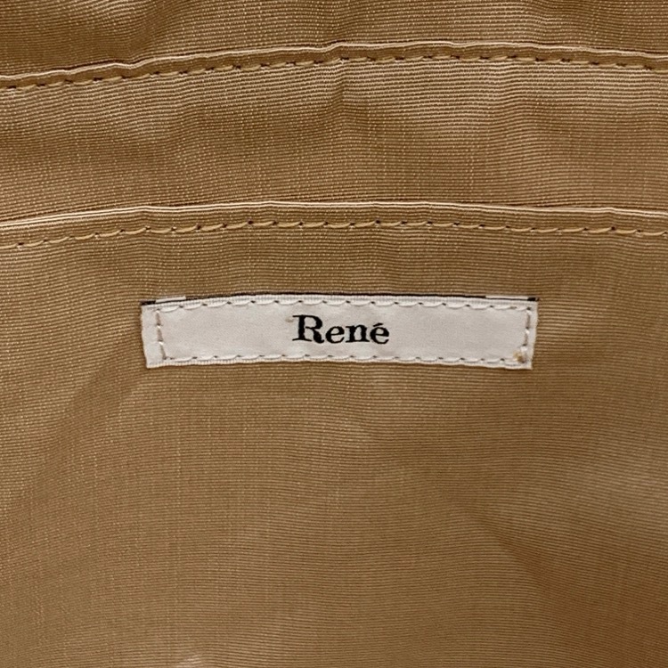 Rene ルネ パナマトートバッグ ツイードブローチ付き ナチュラル ホワイト