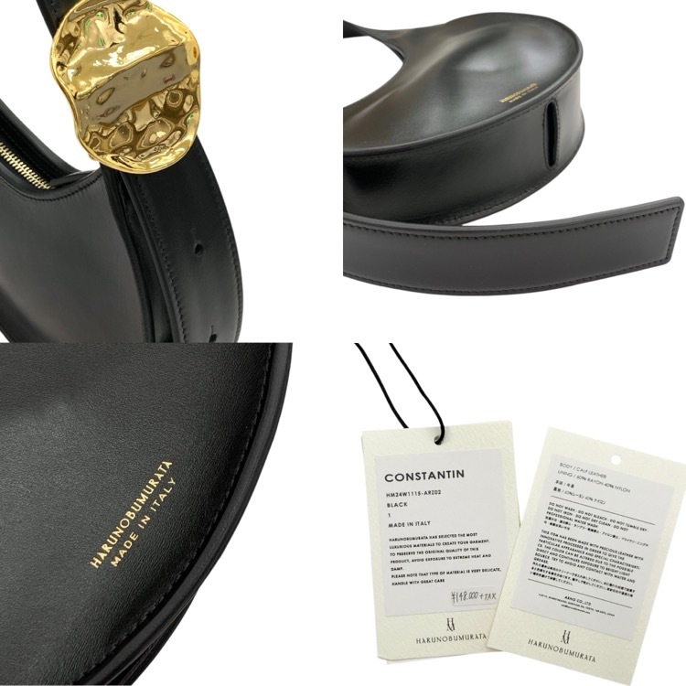 HARUNOBUMURATA ハルノブムラタ CONSTANTIN サークルバッグ レザー ショルダー ブラック HM24AW1115-ARZ02