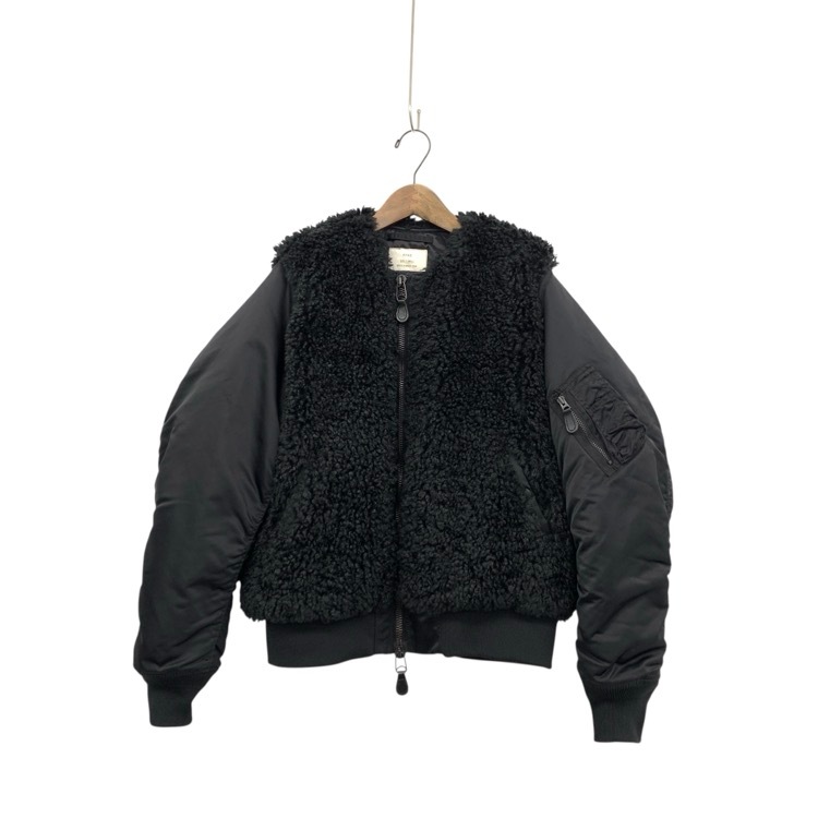 HYKE ハイク FAUX SHEARLING TYPE MA-1 カールボアジャケット ブルゾン ブラック 1 17426