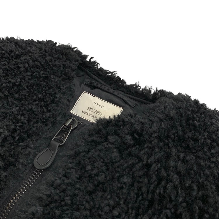HYKE ハイク FAUX SHEARLING TYPE MA-1 カールボアジャケット ブルゾン ブラック 1 17426