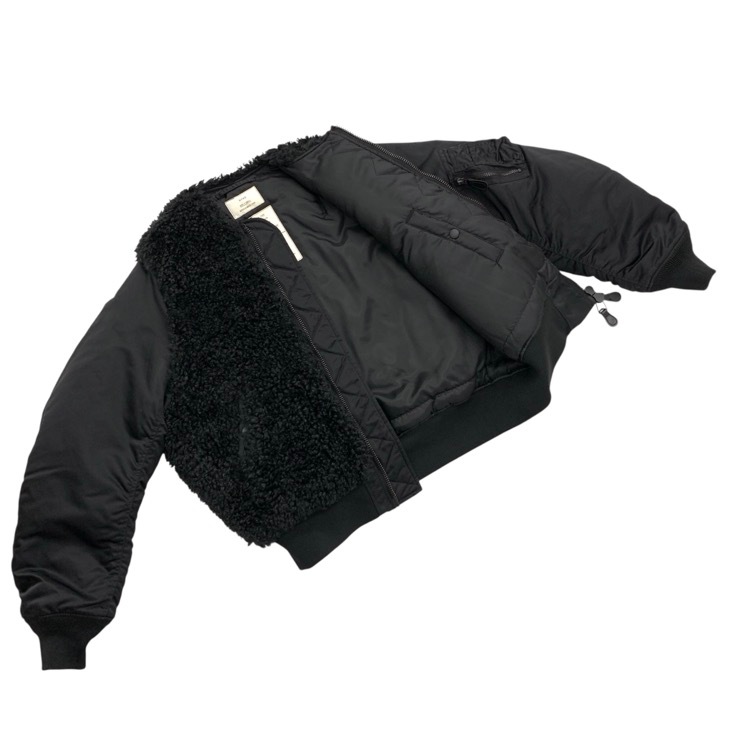 HYKE ハイク FAUX SHEARLING TYPE MA-1 カールボアジャケット ブルゾン ブラック 1 17426