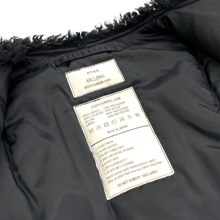 HYKE ハイク FAUX SHEARLING TYPE MA-1 カールボアジャケット ブルゾン ブラック 1 17426