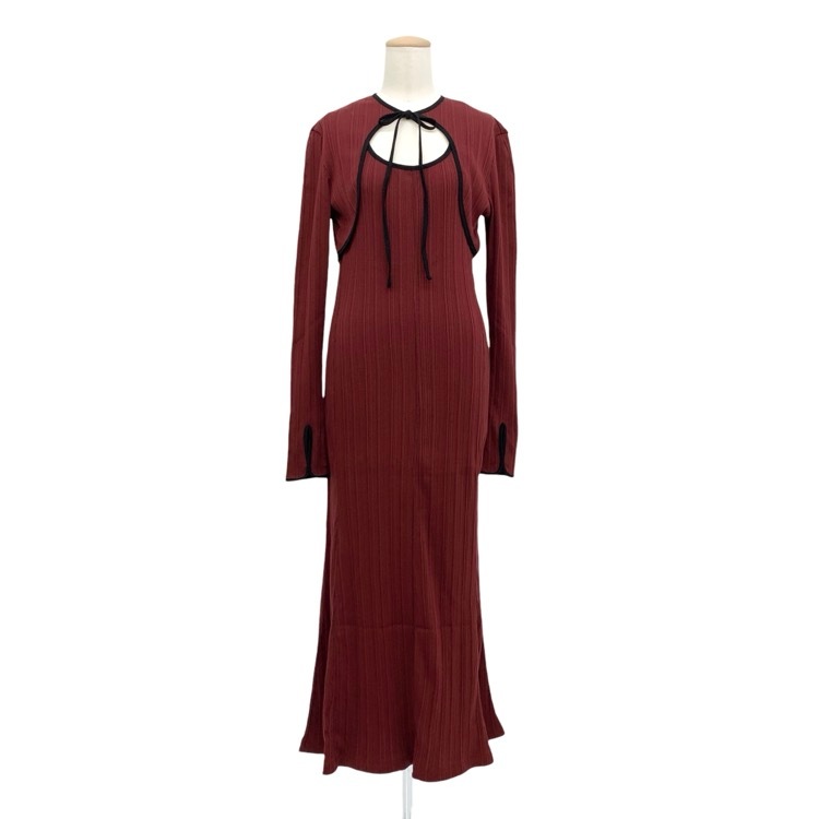 未使用品 2025AW Mame Kurogouchi マメクロゴウチ Random Ribbed Organic Cotton 2way Dress ランダムリブ2wayジャージードレスワンピース MM25FW-JS003