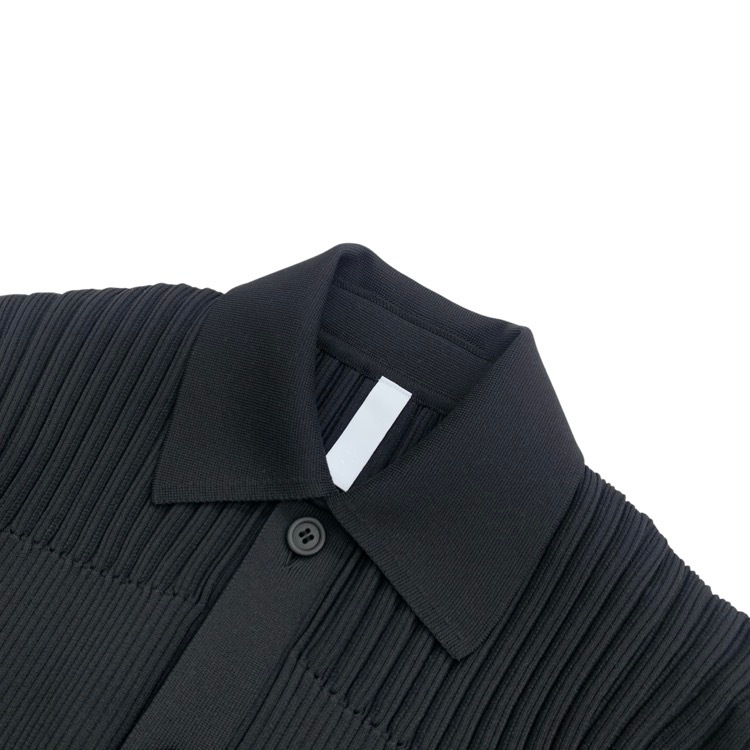 2026SS CFCL シーエフシーエル FLUTED LUCENT CROPPED SHIRT CARDIGAN 袖口フレアフルーテッドクロップドカーディガン ブラック 3 CF011KE098JP00