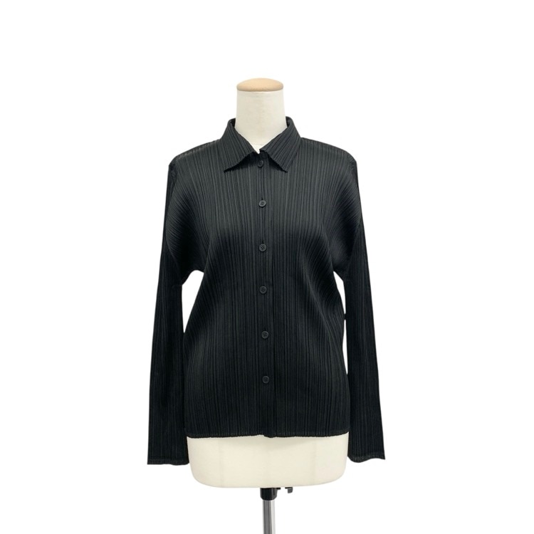 PLEATS PLEASE ISSEY MIYAKE プリーツプリーズ イッセイミヤケ ランダムプリーツシャツ ブラック 3 PP55-JJ102