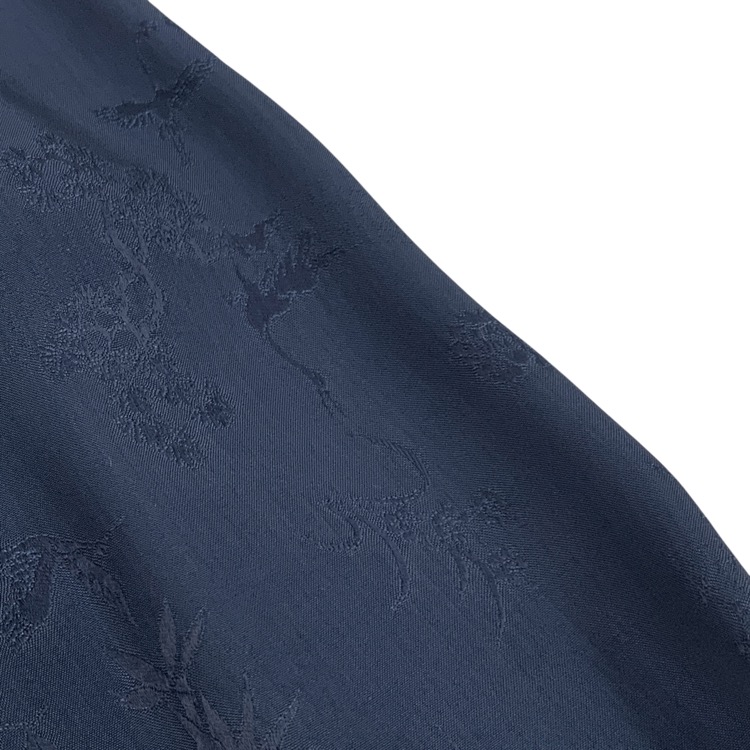 Mame Kurogouchi マメクロゴウチ Crane Pattern Jacquard Shirt 鶴柄 ジャカード シャツ ネイビー 2 MM23PS-SH710