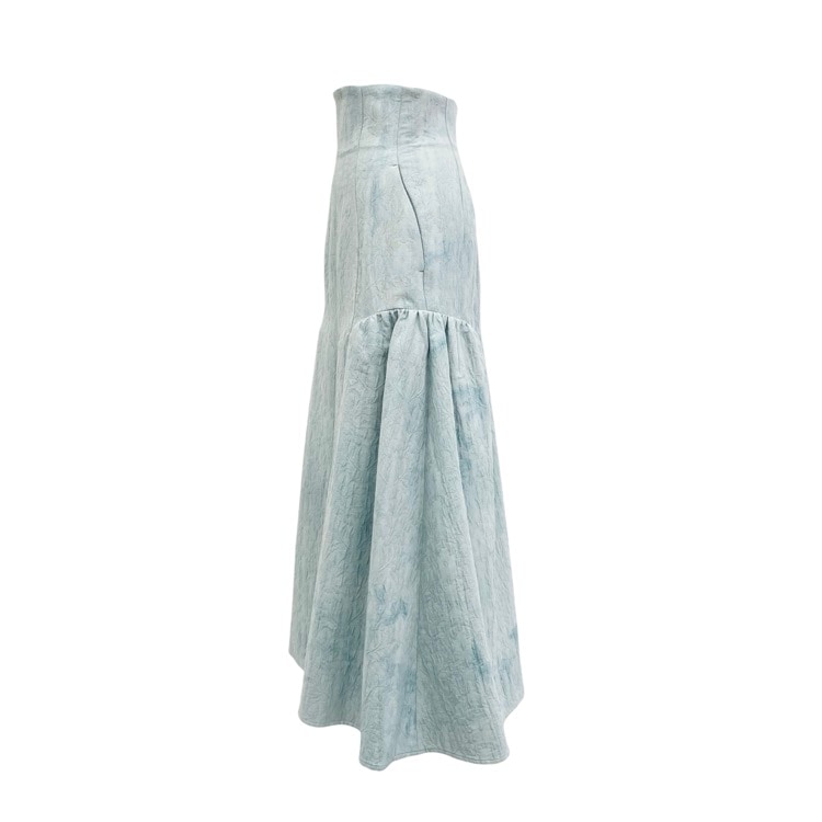Mame Kurogouchi マメクロゴウチ Unlevel Dyeing Box Pleats Skirt