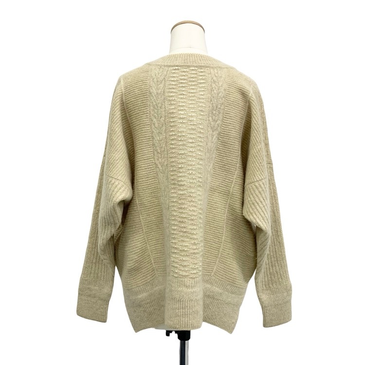 Mame Kurogouchi マメクロゴウチ Vネック セーター ベージュ 1 MM17AW-KN024