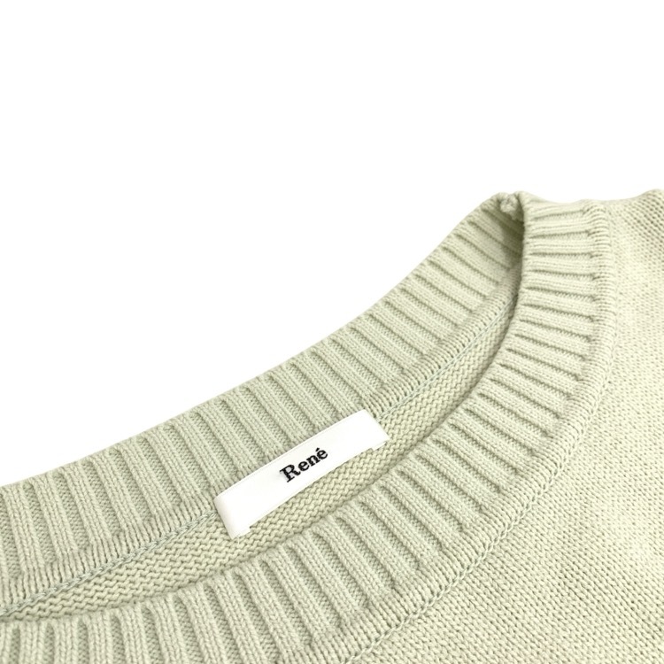Rene ルネ コットン ニット トップス ロゴ刺繍 グリーン 36 6012570