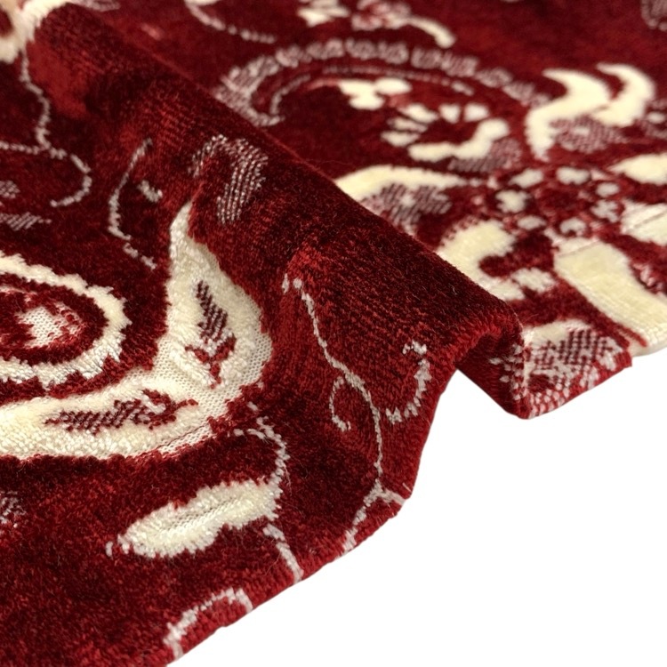 Mame Kurogouchi マメクロゴウチ Velour Jersey I-Line Skirt 花鳥柄ベロアジャージーIラインスカート レッド 1 MM25FW-JS098