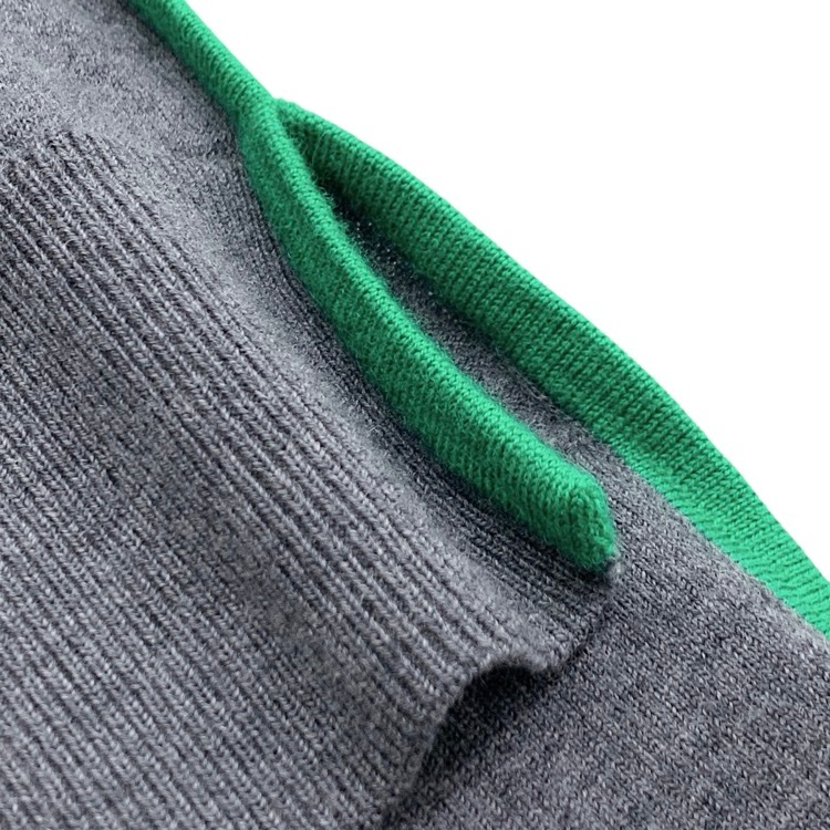 ENFOLD エンフォルド KNIT PIPING PULLOVER ニットパイピングプルオーバー セーター グレー 38 300HA270-0101