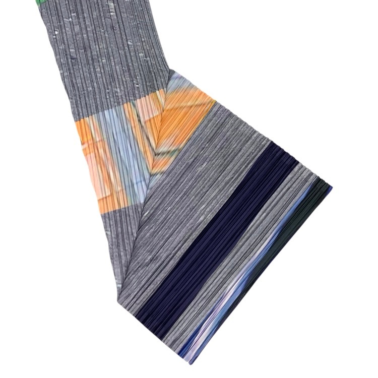 PLEATS PLEASE ISSEY MIYAKE プリーツプリーズ イッセイミヤケ CITY COLLAGE コラージュプリーツカーディガン グレー×ネイビー PP61JO673