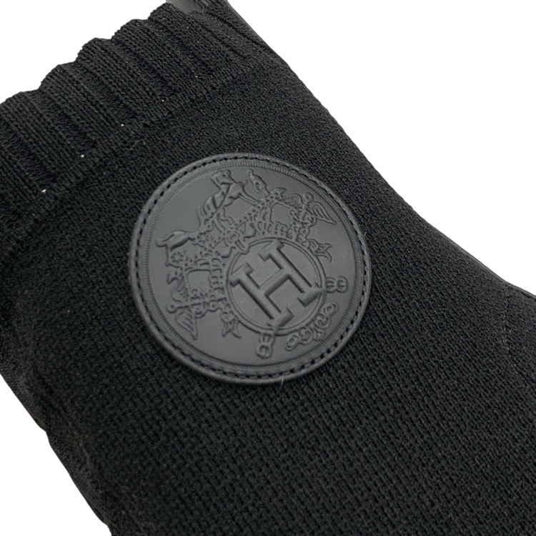HERMES エルメス ジェナ90ニット ショートブーツ ブラック 36