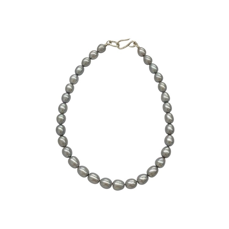 R.ALAGAN ララガン MEDIUM PEARL NECKLACE フレッシュパール グレー L-26
