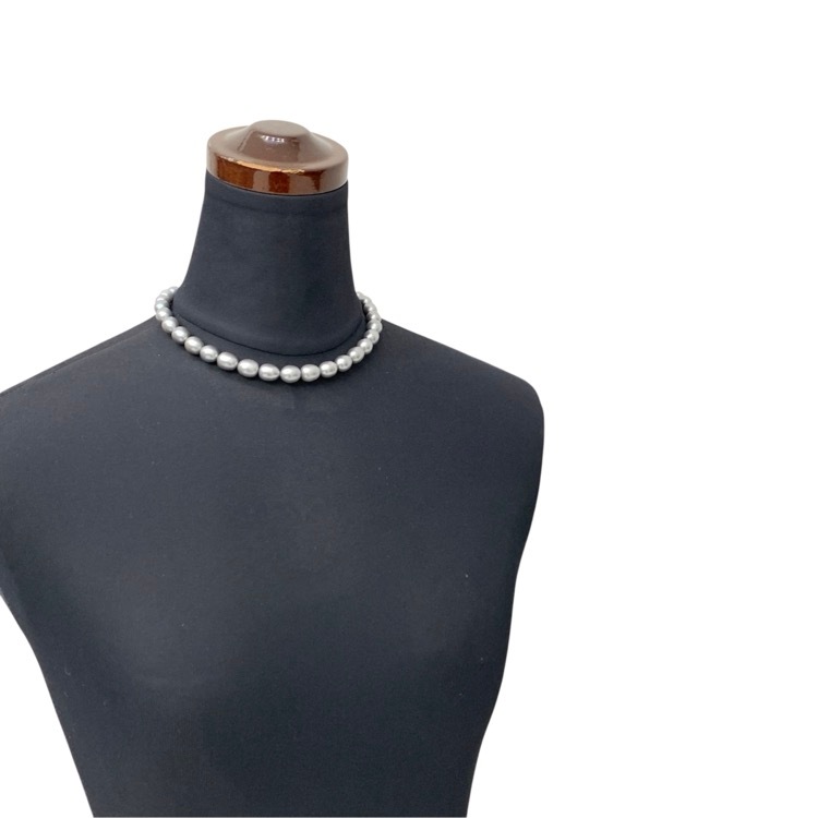 R.ALAGAN ララガン MEDIUM PEARL NECKLACE フレッシュパール グレー L-26