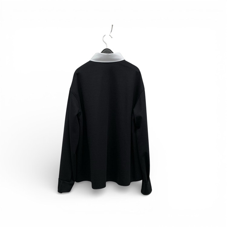 2025AW THE RERACS ザ リラクス ロングスリーブクレリックポロシャツ ブラック 36 25FW-RECS-507L-UASP
