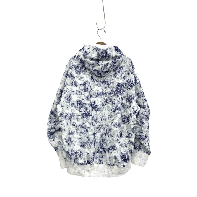 Mame Kurogouchi マメクロゴウチ Floral Flock Printed Fleece Lining Hoodie 蛸唐草模様 裏起毛フーディーパーカー  2 MM24SS-JS071