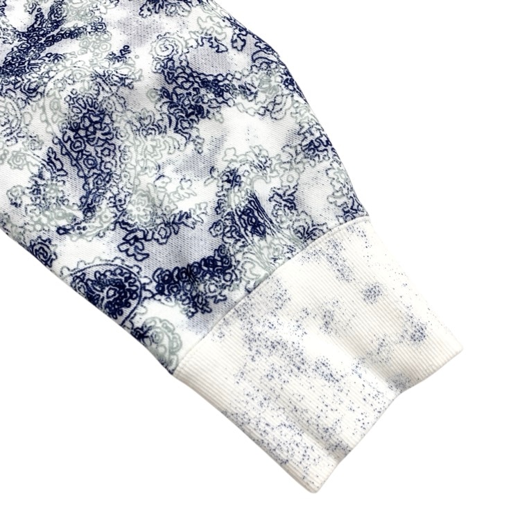 Mame Kurogouchi マメクロゴウチ Floral Flock Printed Fleece Lining Hoodie 蛸唐草模様 裏起毛フーディーパーカー  2 MM24SS-JS071